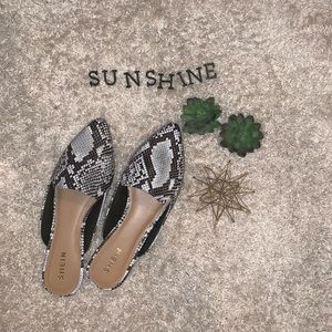Snakeskin Mules NWT